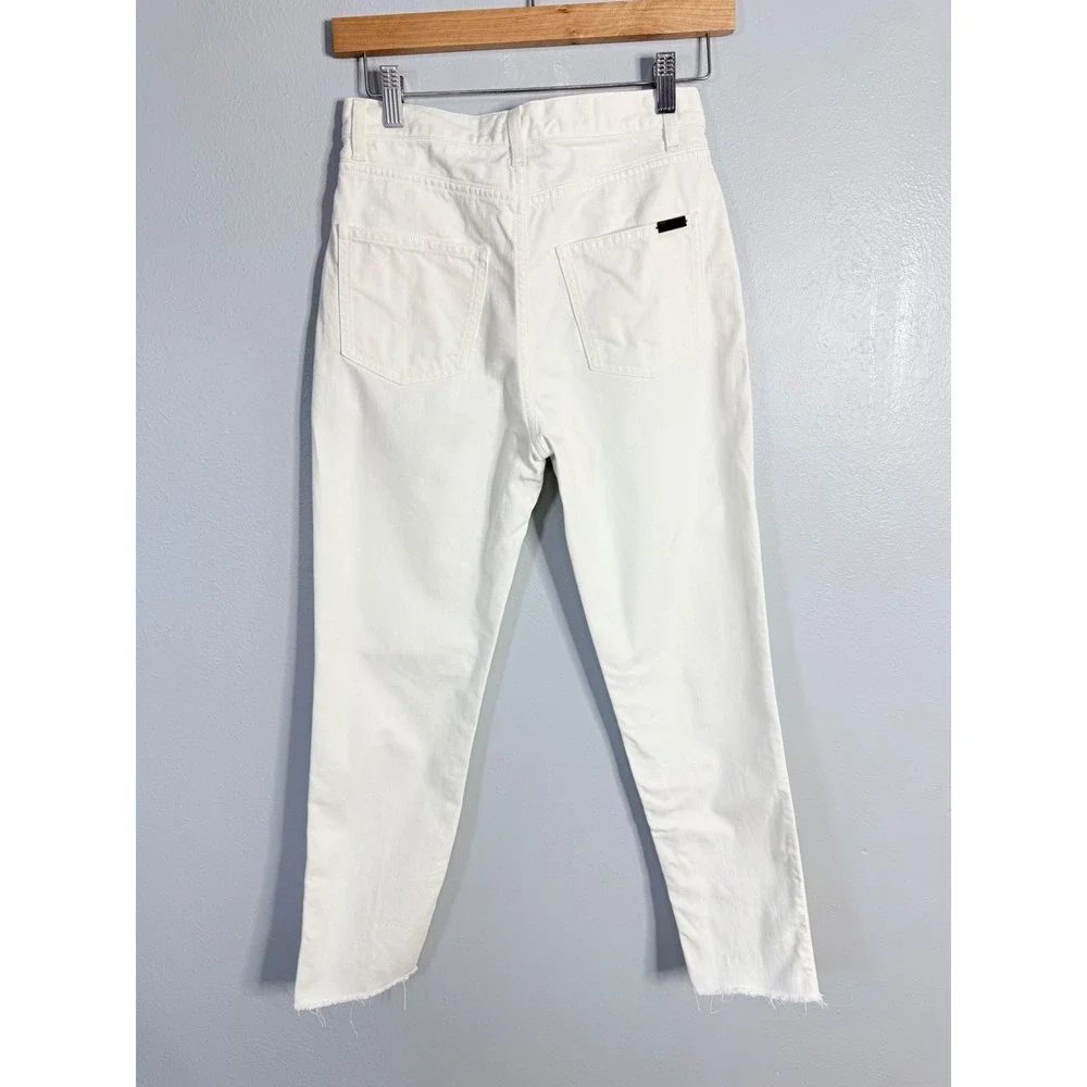 Saint Laurent‎ Paris D29 Mid-Waist Slim Straight Jeans White Size 24
